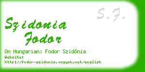 szidonia fodor business card