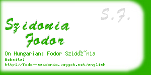 szidonia fodor business card